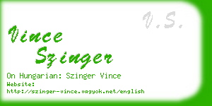 vince szinger business card